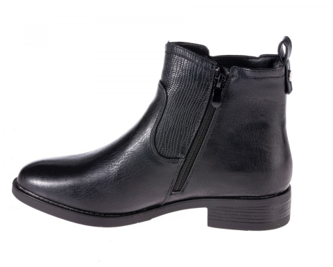 Botki damskie Sabatina DM22-224 black dwa suwaki Botki damskie Sabatina DM22-224 black dwa suwaki