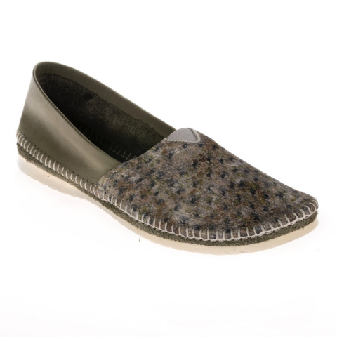 Espadryle damskie Maciejka 01930-65/00-0 ciemna oliwka skóra lekkie przeszywana cholewka Espadryle damskie Maciejka 01930-65/00-0 ciemna oliwka skóra lekkie przeszywana cholewka