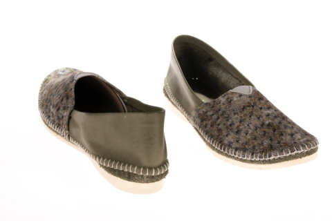 Espadryle damskie Maciejka 01930-65/00-0 ciemna oliwka skóra lekkie przeszywana cholewka Espadryle damskie Maciejka 01930-65/00-0 ciemna oliwka skóra lekkie przeszywana cholewka
