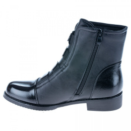 Botki damskie sabatina DM 25-03 black gustowne ozdoby z przodu cholewki