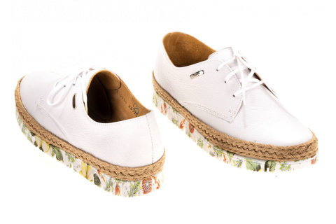 Espadryle damskie Maciejka 02936-11/00-5 biały włoska miękka skóra oryginalne podeszwy Espadryle damskie Maciejka 02936-11/00-5 biały włoska miękka skóra oryginalne podeszwy