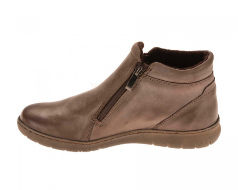Botki damskie Stella 4017 brąz-66 miękka skóra dwa suwaki w cholewce Botki damskie Stella 4017 brąz-66 miękka skóra dwa suwaki w cholewce