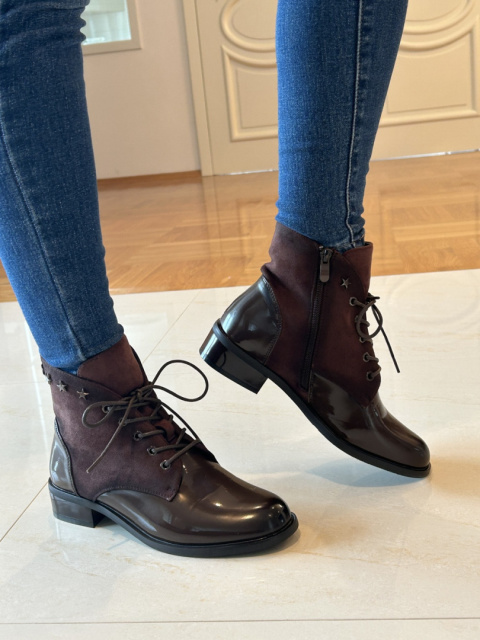 Botki damskie Sabatina DM 24-25P brown Botki damskie Sabatina DM 24-25P brown