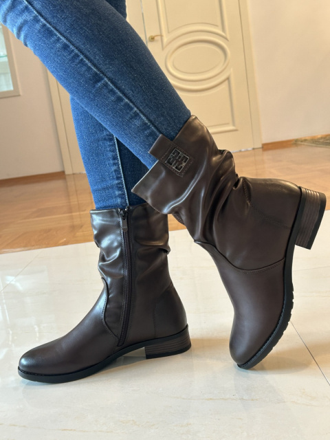 Botki damskie Sabatina DM 25-B12 D.brown Botki damskie Sabatina DM 25-B12 D.brown