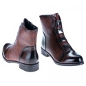 Botki damskie sabatina DM 25-03 brown gustowne ozdoby z przodu cholewki