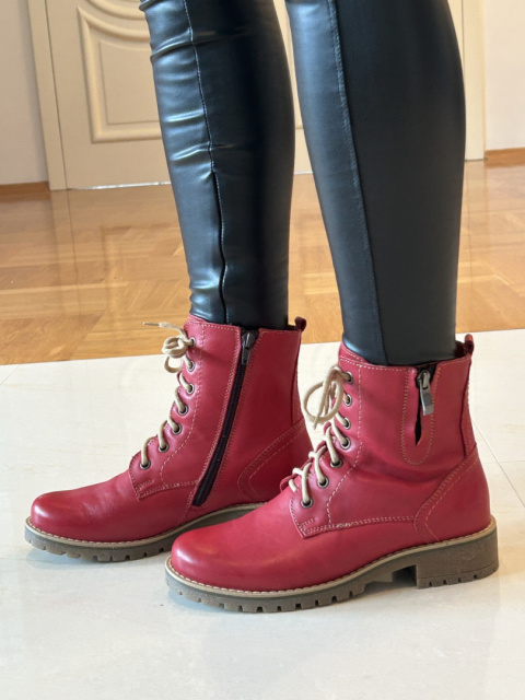 Botki damskie Stella 4038 czerwony 25 Botki damskie Stella 4038 czerwony 25