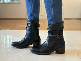 Botki damskie Sabatina DM 25-B01l black suwak