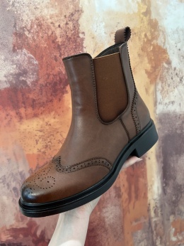 Botki damskie Sabatina DM 25-B03l brąz skóra