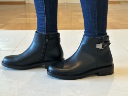 Botki damskie skórzane Sergio Leone BT 25244-s czarny skóra
