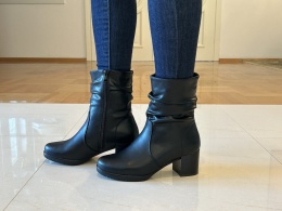 Botki damskie skórzane Sergio Leone BT 25289-s czarny