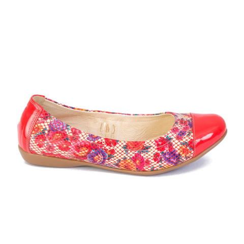 Baleriny damskie Carsona 11393 gaudi coral+coral lakier