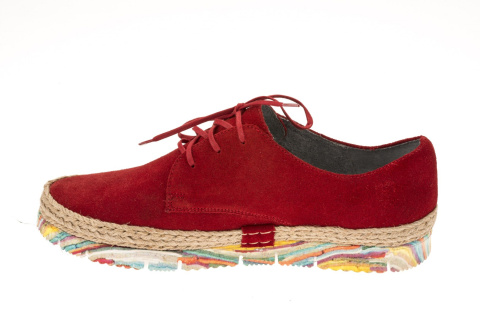 Espadryle damskie Maciejka 02936-08/00-5 czerwony sznurowane oryginalne spody Espadryle damskie Maciejka 02936-08/00-5 czerwony sznurowane oryginalne spody