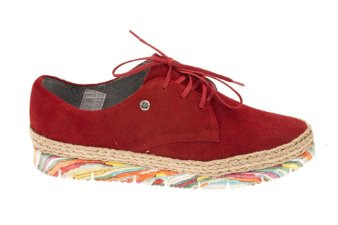 Espadryle damskie Maciejka 02936-08/00-5 czerwony sznurowane oryginalne spody Espadryle damskie Maciejka 02936-08/00-5 czerwony sznurowane oryginalne spody