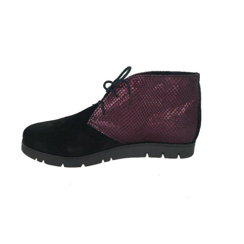 Botki damskie Carsona 61555 metal tita czarny+bordo Botki damskie Carsona 61555 metal tita czarny+bordo