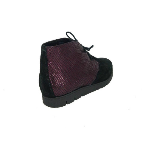 Botki damskie Carsona 61555 metal tita czarny+bordo Botki damskie Carsona 61555 metal tita czarny+bordo