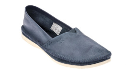 Espadryle damskie Maciejka 01930-17/00-0 granat jeans skóra lekkie przeszywane cholewki